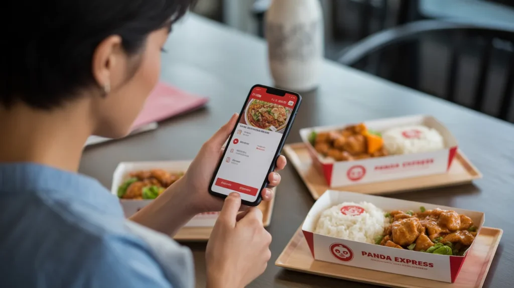 Ordering Panda Express on DoorDash app from smartphone